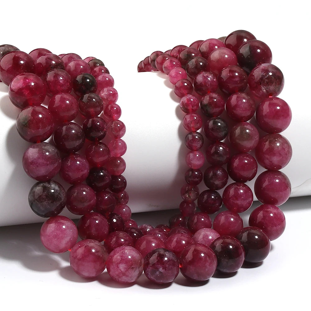 Watermelon Tourmaline Natural Stone Beads 6–12mm | DIY Jewelry Natural Stone Beads PLUSH