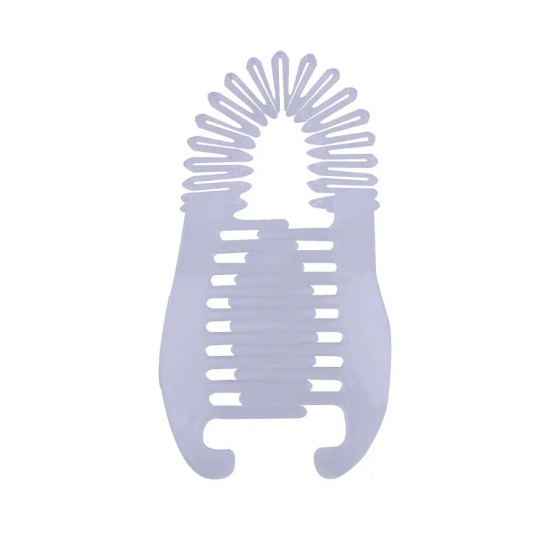 2-in-1 Banana Clip & Fish Comb Beaded Hair Set for Women Hair Clip Set PLUSH White