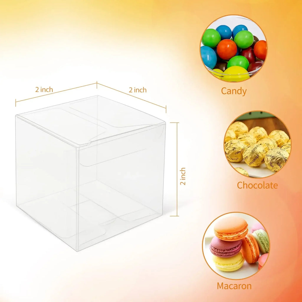 50pcs Clear Favor Boxes | Mini Cube Candy & Gift Boxes Party Favor Boxes PLUSH