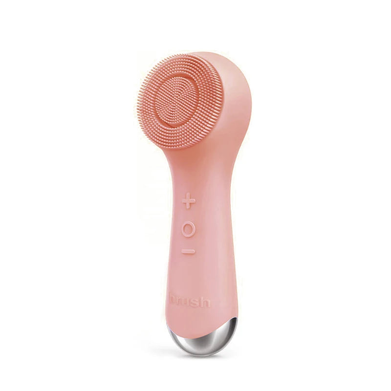 USB Rechargeable Silicone Facial Cleansing Brush | 360° Rotating Facial Cleansing Brush PLUSH Pink