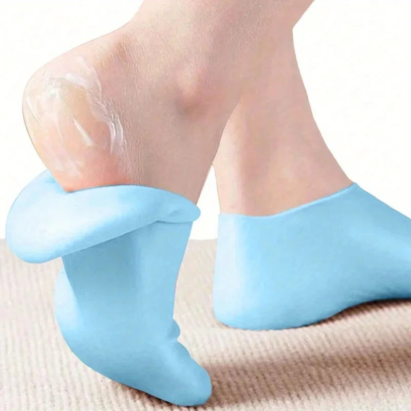 Silicone Moisturizing Foot Socks with Massage Nodules – 1 Pair Foot Care Socks PLUSH