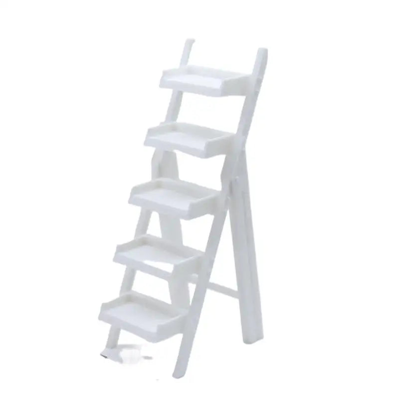 1:12 Miniature Dollhouse Ladder Shelf | Multi-Layer Display Rack Dollhouse Miniature Shelf PLUSH