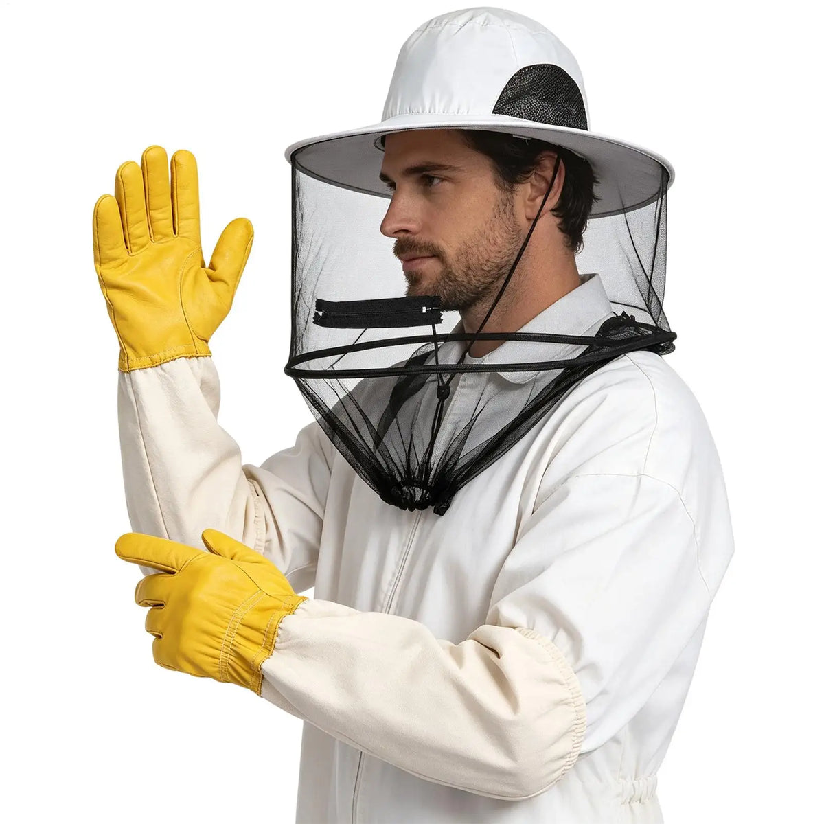 Beekeeping Hat & Gloves Set – Mesh Veil Protective Gear Beekeeping Protective Set PLUSH