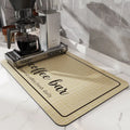 Diatom Mud Coffee Machine Mat – Water Absorbing Drip Pad Kitchen Drip Mat PLUSH Light Coffee 50x60cm