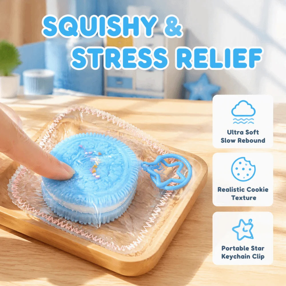 Squishy Biscuit Squeeze Keychain – Soft Slow Rebound Fidget Squishy Fidget Keychain PLUSH