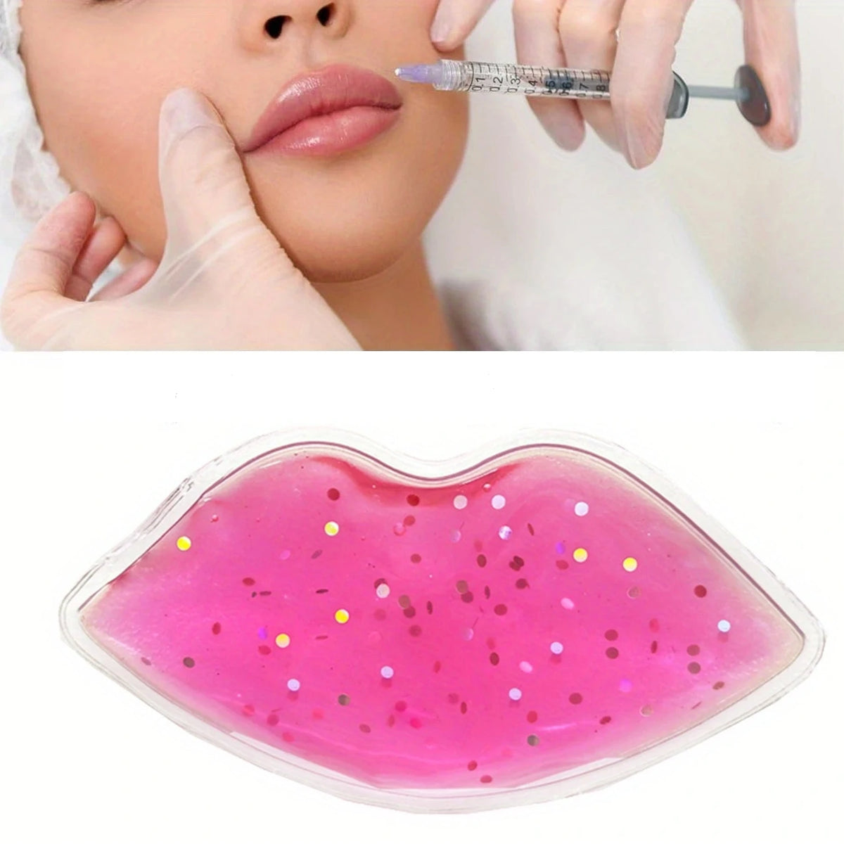 Lip & Eye Gel Ice Pack – Hot Cold Compress for Beauty Care Facial Gel Ice Pack PLUSH 1PC