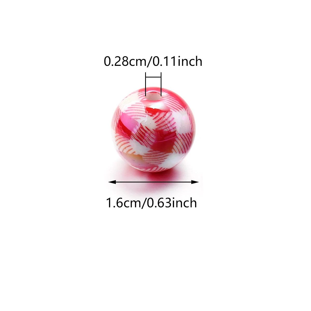 10pcs 16mm Plaid Acrylic Round Spacer Beads – DIY Jewelry Acrylic Spacer Beads PLUSH