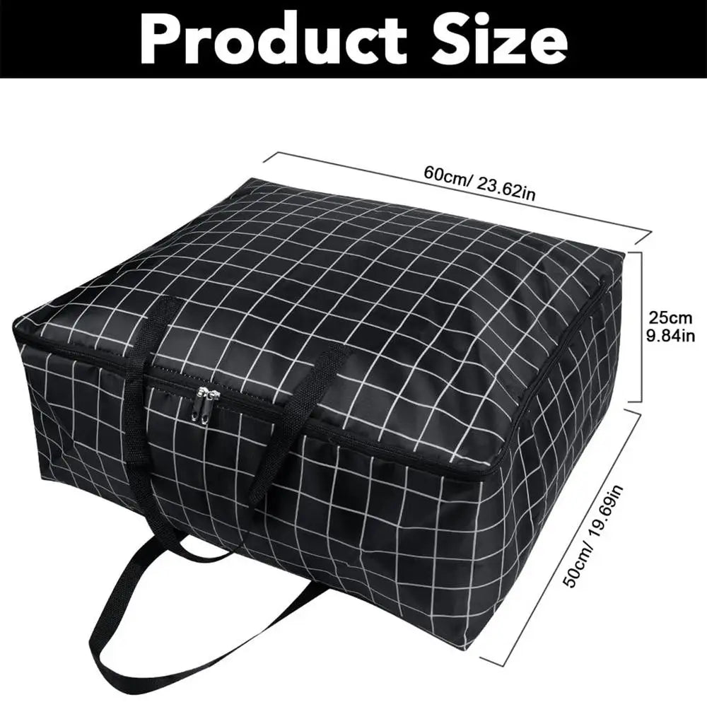 75L Oxford Cloth Storage Bag – Waterproof, Foldable & Large Storage Bag PLUSH Black
