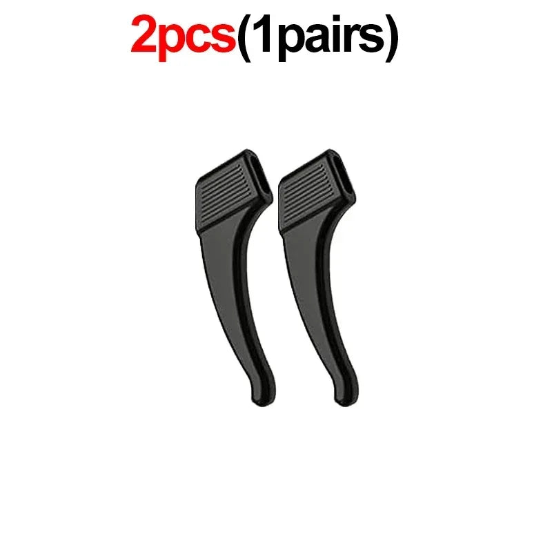 Silicone Anti-Slip Ear Hook Grips for Glasses & Sunglasses Eyewear Accessories PLUSH Black 1pair