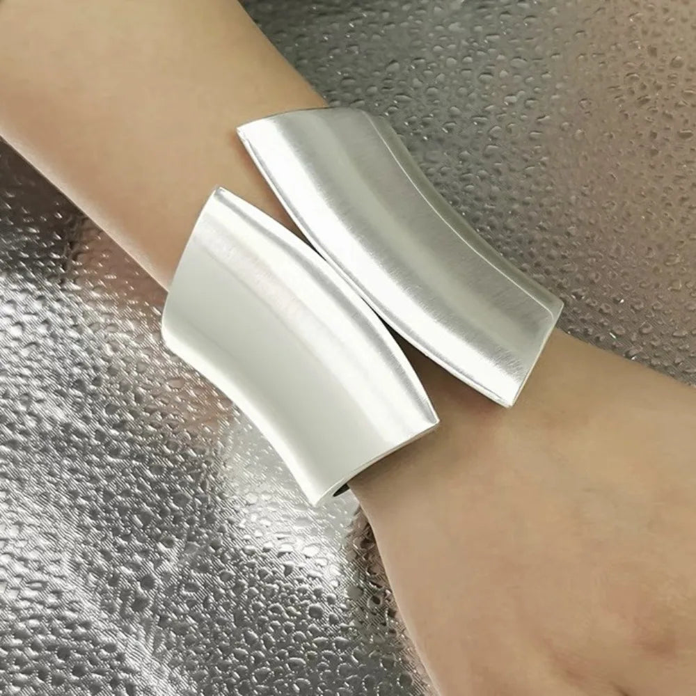 Chunky Wide Open Cuff Bangle – Goth Punk Metal Bracelet Cuff Bangle Bracelet PLUSH