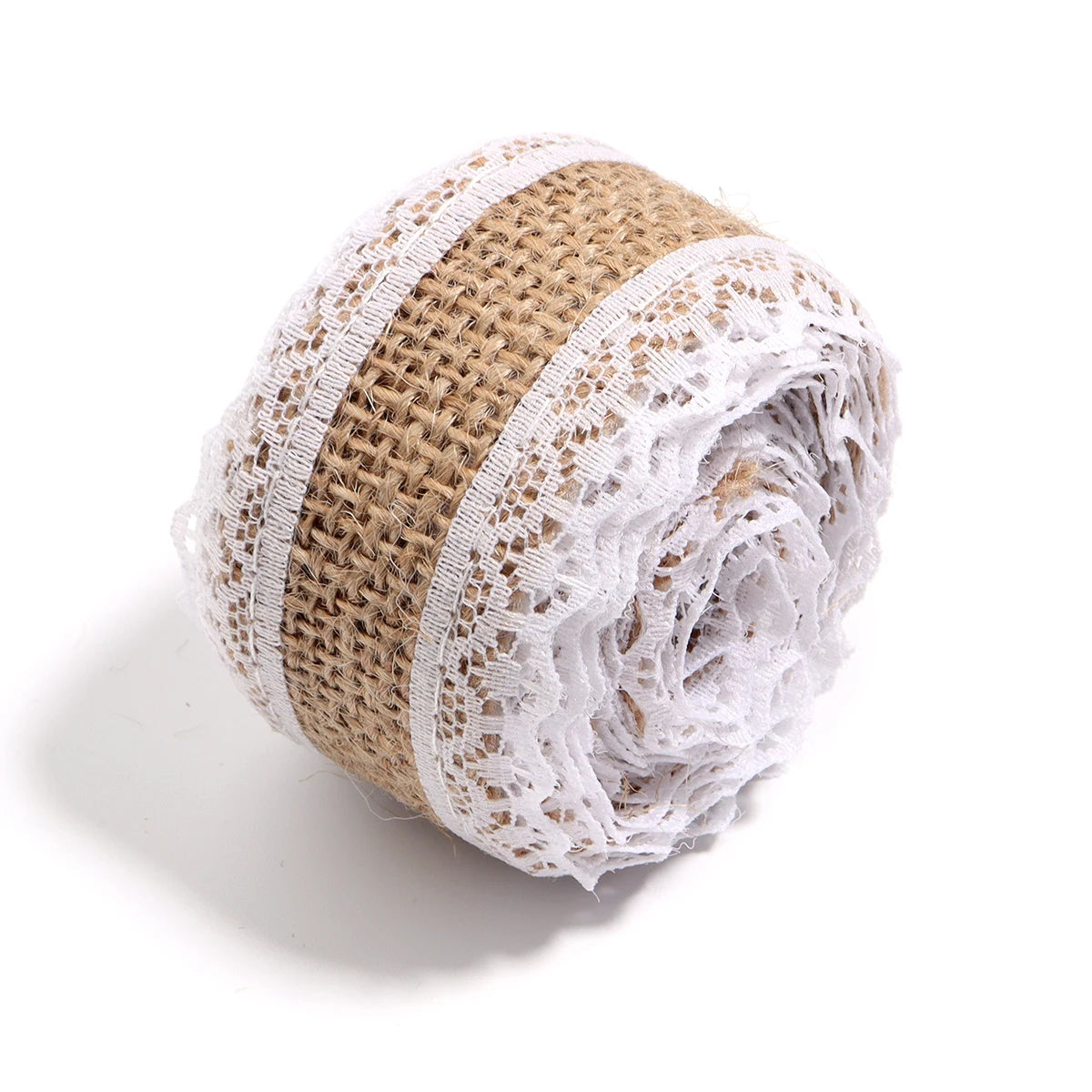 Natural Jute Burlap Ribbon 2m Roll – DIY Craft & Wedding Décor Burlap Craft Ribbon PLUSH Style 1