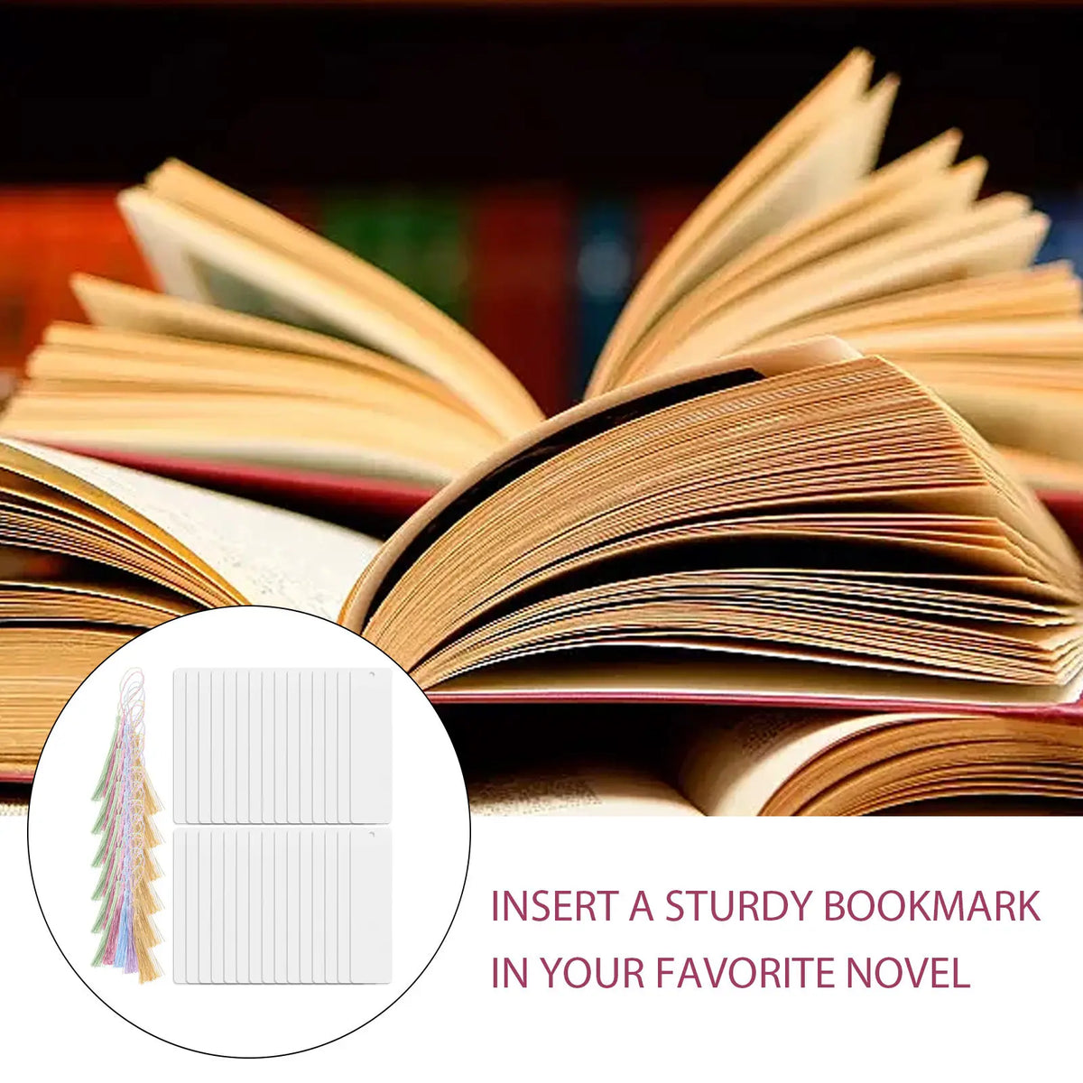 30 Sets Clear Acrylic Bookmarks with Tassels – DIY Blank Markers Acrylic Bookmarks PLUSH