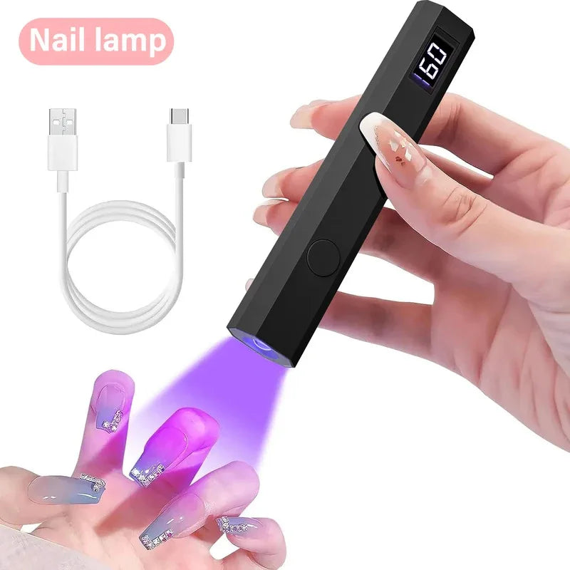 Portable UV LED Nail Lamp Pen – Rechargeable Mini Nail Dryer UV LED Nail Lamp PLUSH