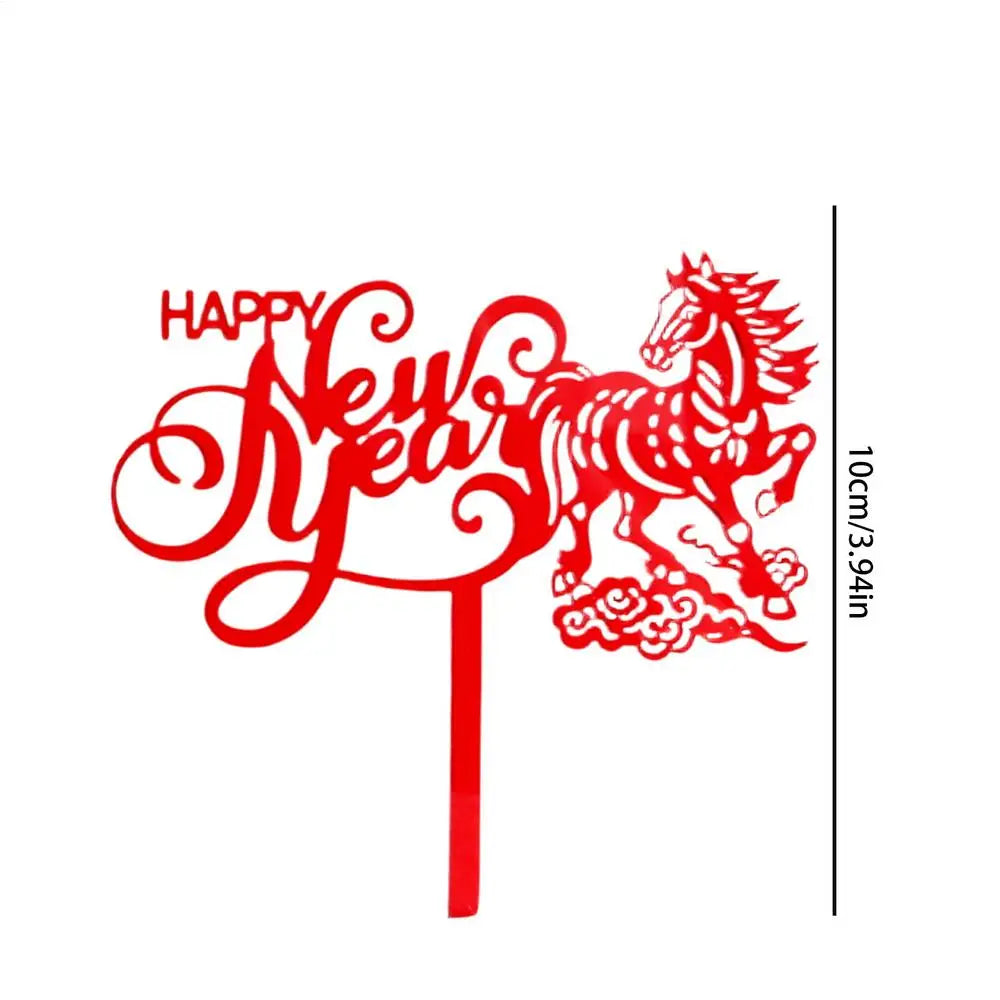 2026 Happy New Year Gold Acrylic Cake Topper – 1PC Acrylic Cake Topper PLUSH 01