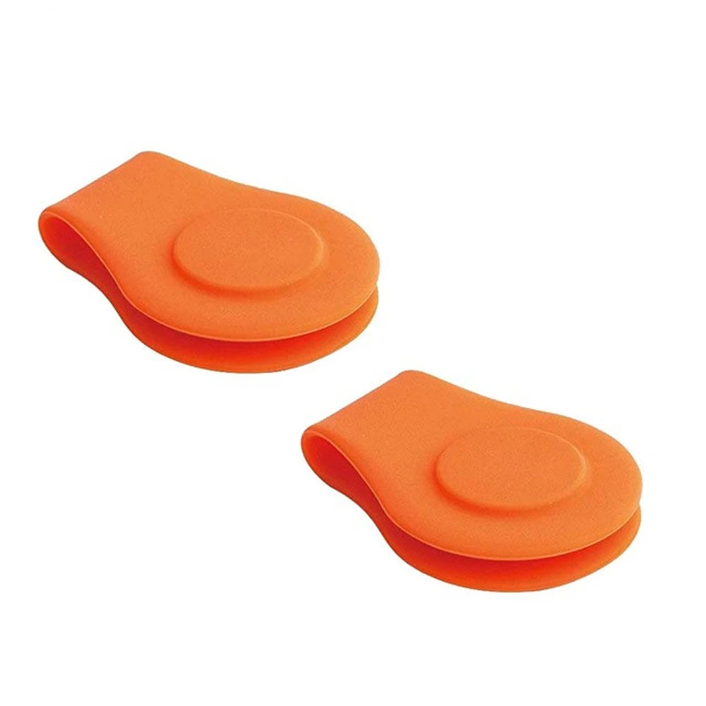 Magnetic Golf Hat Clip & Ball Marker Holder – 2pcs Silicone Golf Hat Clip PLUSH Orange