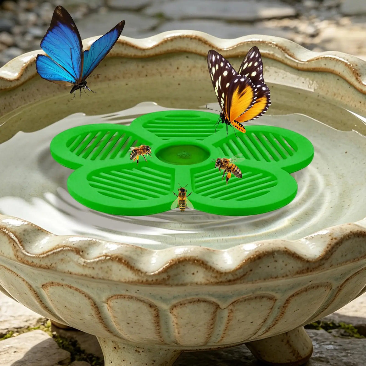 Floating Bee Island Waterer – Pollinator Drinking Tray Bee Waterer Station PLUSH