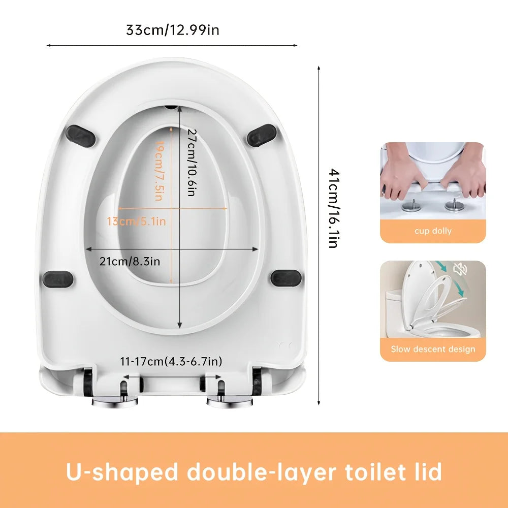 Soft Close Toilet Seat Universal Round Quick Release Plastic Soft Close Toilet Seat PLUSH B