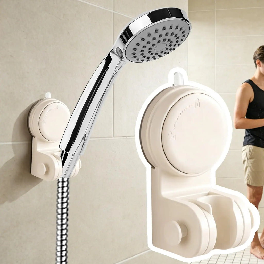 Suction Cup Shower Head Holder – No-Drill Adjustable Mount Shower Head Holder PLUSH