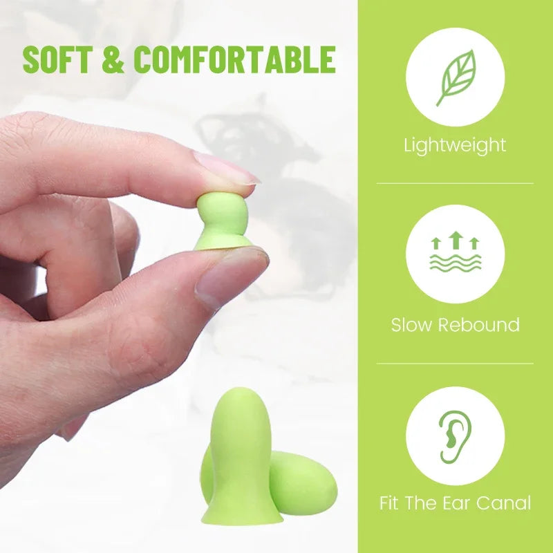 Slow Rebound Foam Earplugs for Sleep – Soft & Lightweight Foam Sleep Earplugs PLUSH