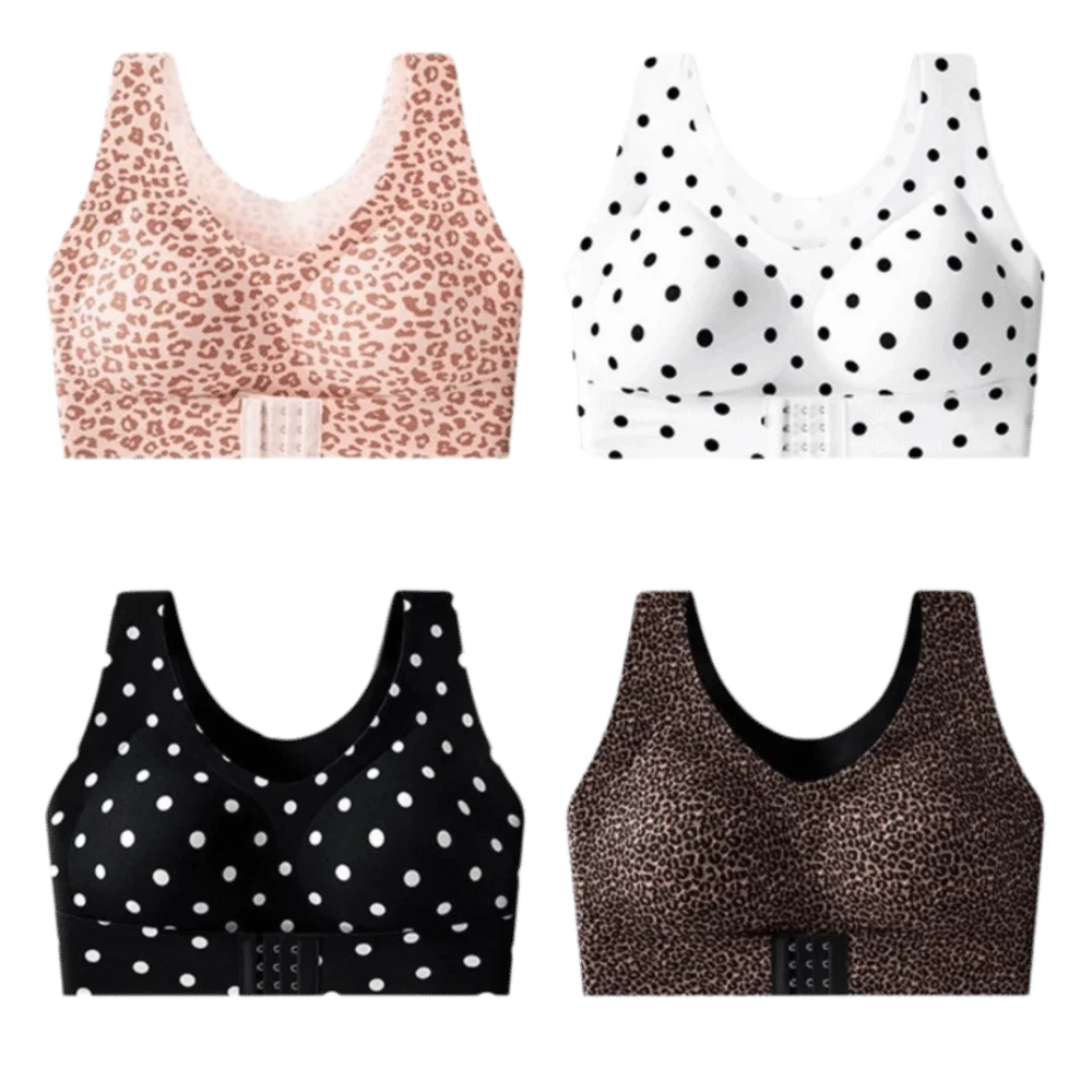 Seamless Posture Bra – Breathable Leopard Push Up Lingerie Seamless Posture Bra PLUSH