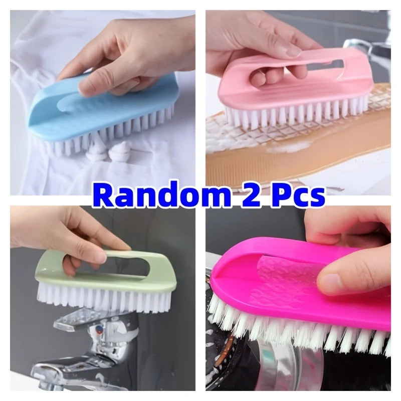 2-Pack Hard Bristle Brush – Shoe, Laundry & Floor Scrubber Cleaning Scrub Brush PLUSH 2 pieces of random c