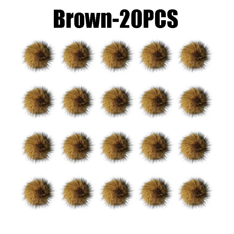 Rabbit Fur Cat Toy Ball – Silent Interactive Indoor Cat Toy Cat Toy Ball PLUSH Brown 20PCS
