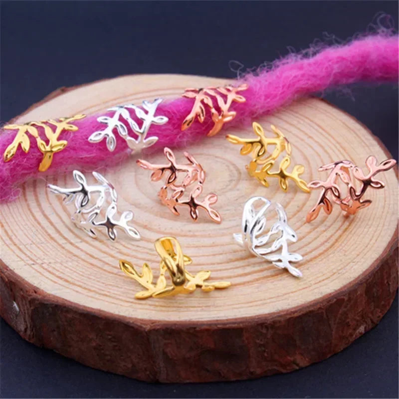 Gold & Silver Dreadlock Hair Rings – Adjustable Braid Cuffs Braid Hair Rings PLUSH
