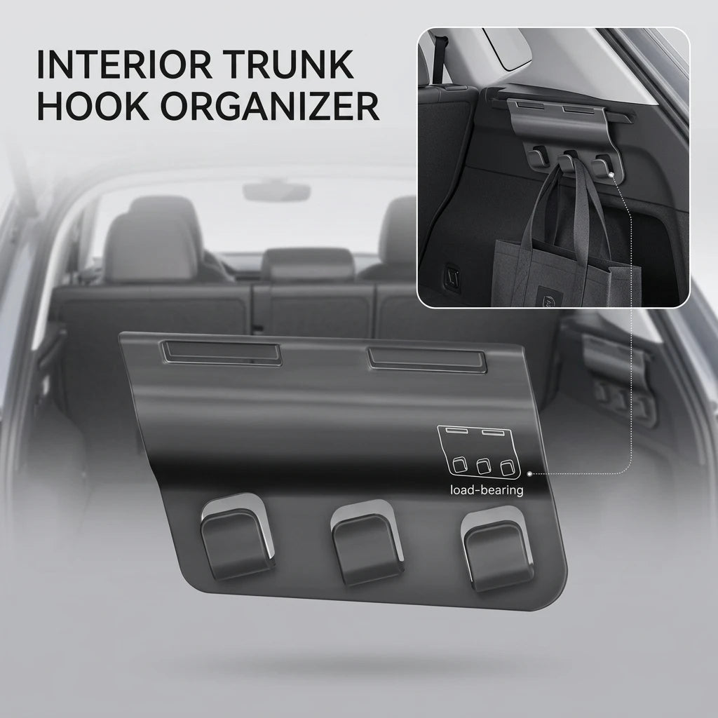 Tesla Model Y Trunk Organizer Hook – 15 lb ABS Storage Car Trunk Organizer PLUSH A
