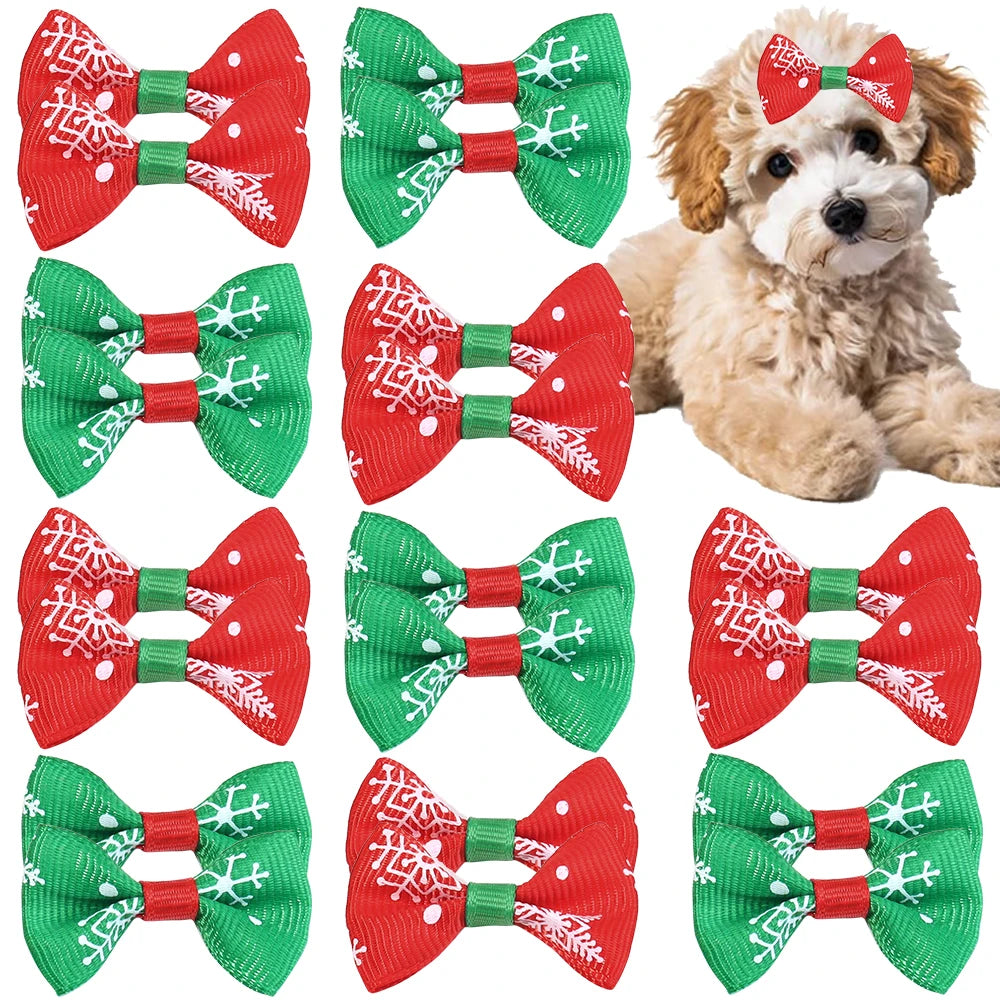 30pcs Christmas Satin Ribbon Bows 2.5x4cm – Handmade Bowknots Ribbon Bows PLUSH