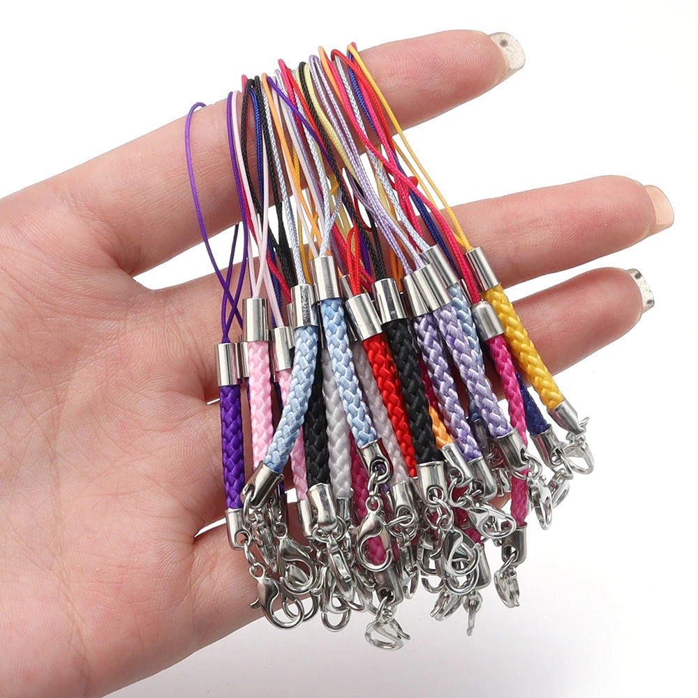 10pcs Braided Keychain Lanyard Cords with Lobster Clasps DIY Keychain Lanyard Cord PLUSH