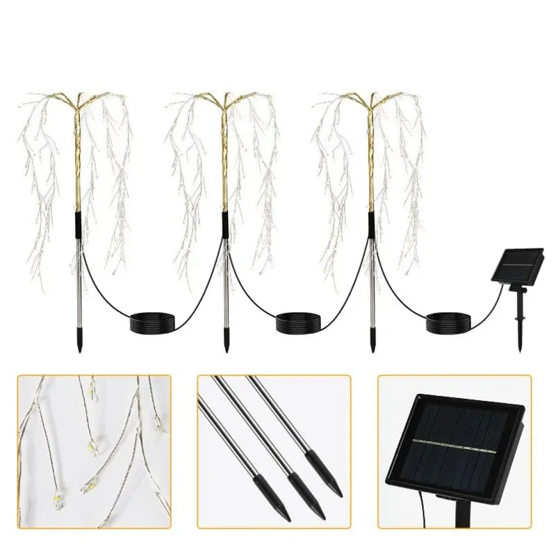 3D Solar Firework LED Stake Lights for Garden & Holiday Decor Solar Stake Light PLUSH