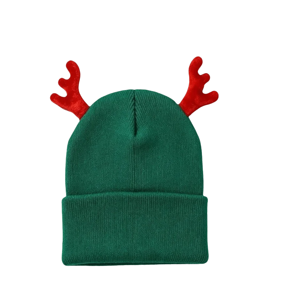 Reindeer Antler Knit Beanie – Cozy Christmas Cosplay Hat Knit Beanie Hat PLUSH Style F