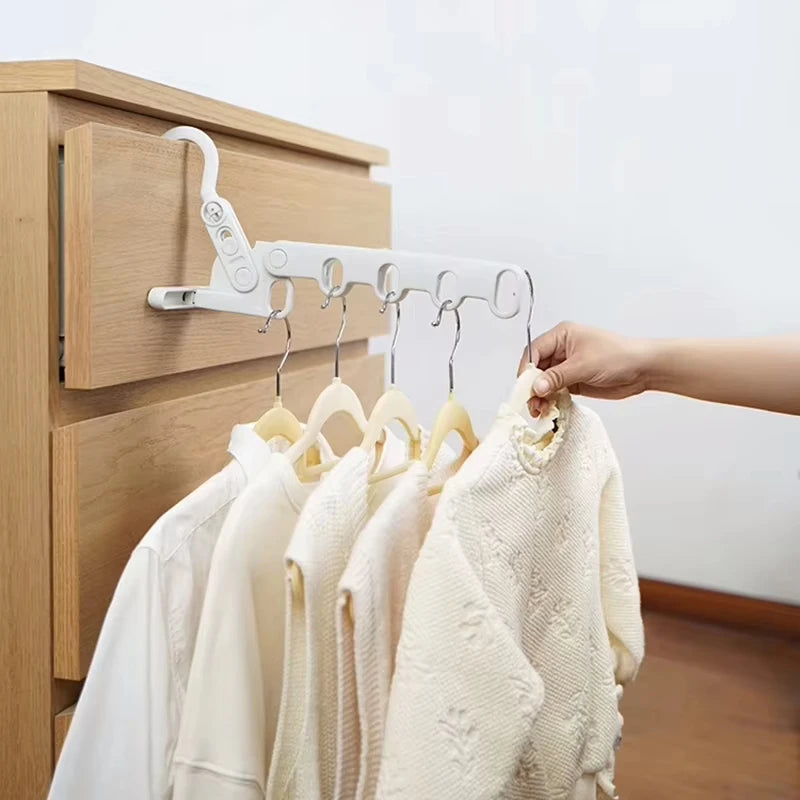 Portable Foldable Travel Hanger | 5-Hole Clothes Drying Rack Foldable Travel Hanger PLUSH