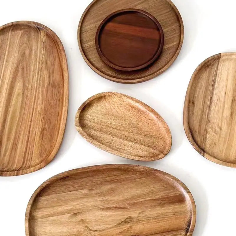 Rustic Wooden Serving Platter – Oval Wood Tray for Food & Decor Wooden Serving Tray PLUSH