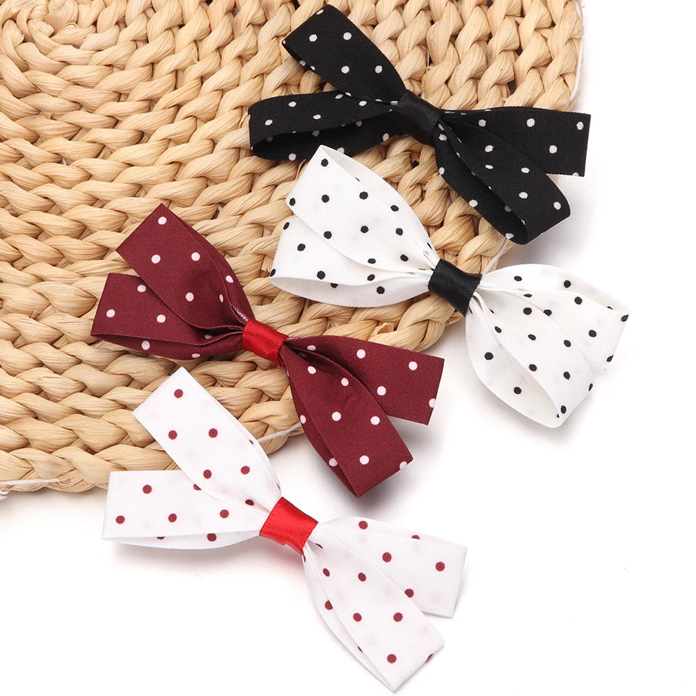 5pcs 15mm Polka Dot Pre-Tied Bows – DIY Craft & Hair Accessories Craft Bow Embellishments PLUSH