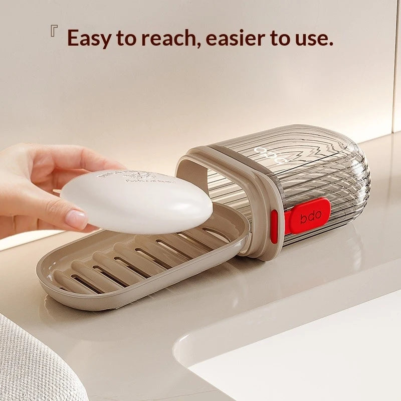 Portable Leak-Proof Travel Soap Box with Lid & Drain Hole Travel Soap Box PLUSH