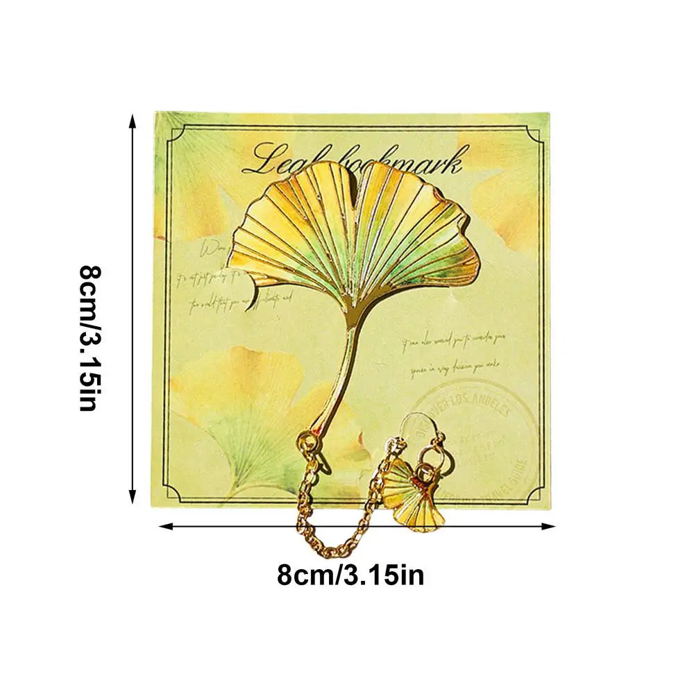 Metal Leaf Bookmark with Chain Pendant – Maple & Clover Metal Bookmark PLUSH A