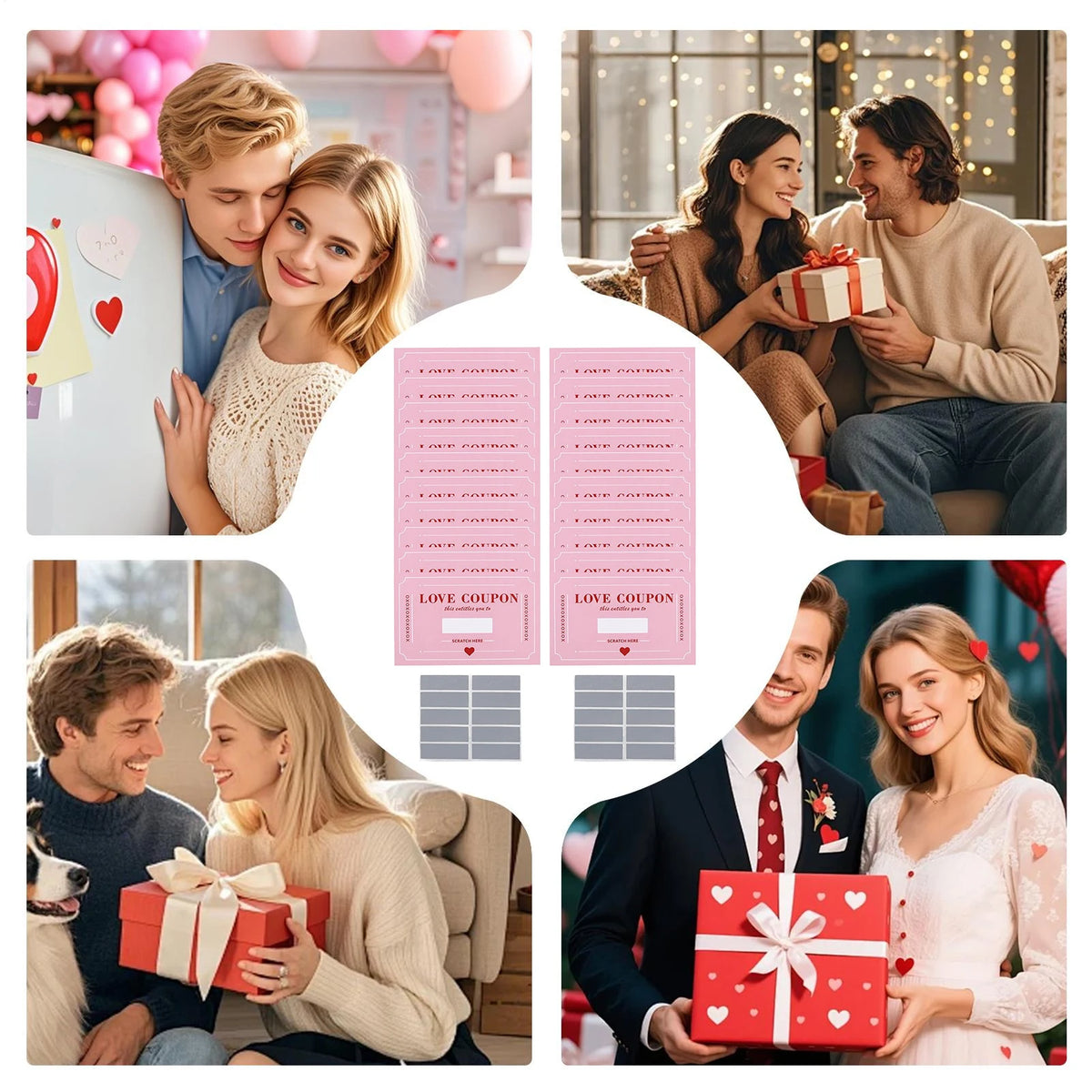 20-Pack Scratch-Off Love Coupons | Couples Gift Card Set Couples Gift Card Set PLUSH