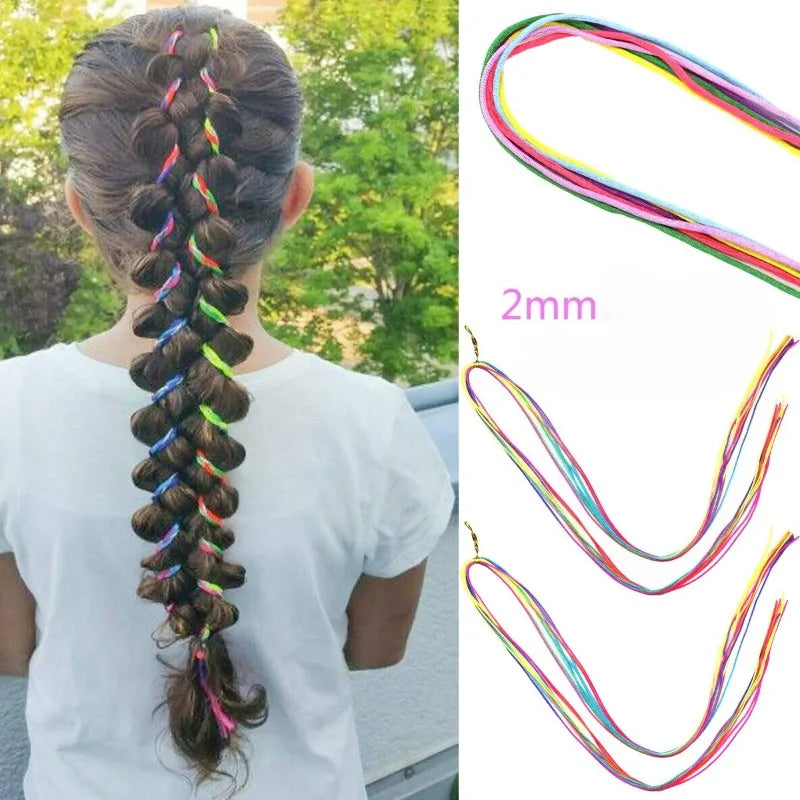 Colorful Hair Braid Rope Strands – African Ponytail DIY Hair Braid Rope PLUSH 2mm 6Pcs