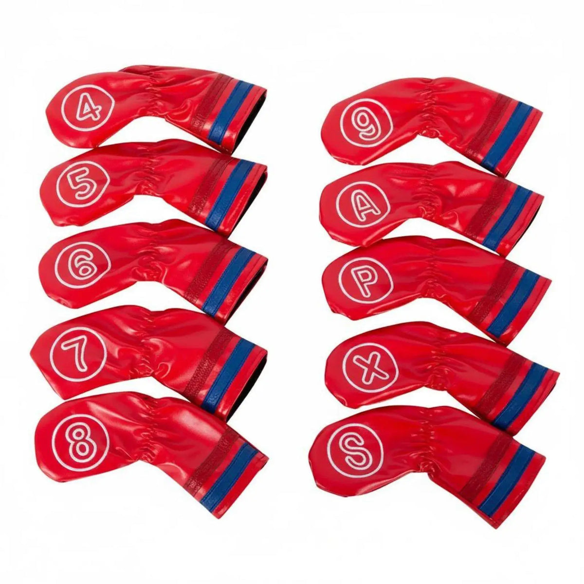 Golf Iron Head Covers Set – 10pc PU Leather Waterproof Embroidered Golf Iron Head Covers PLUSH