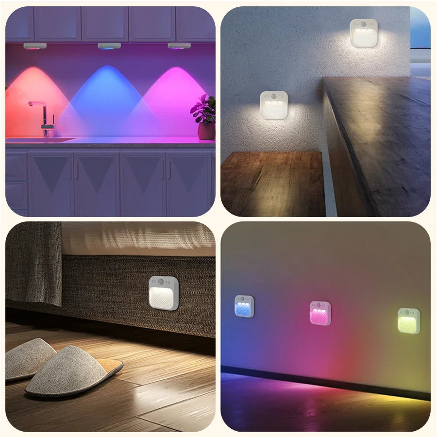 Motion Sensor LED Night Light Rechargeable Dimmable RGB 1-4 Pack Motion Sensor Night Light PLUSH