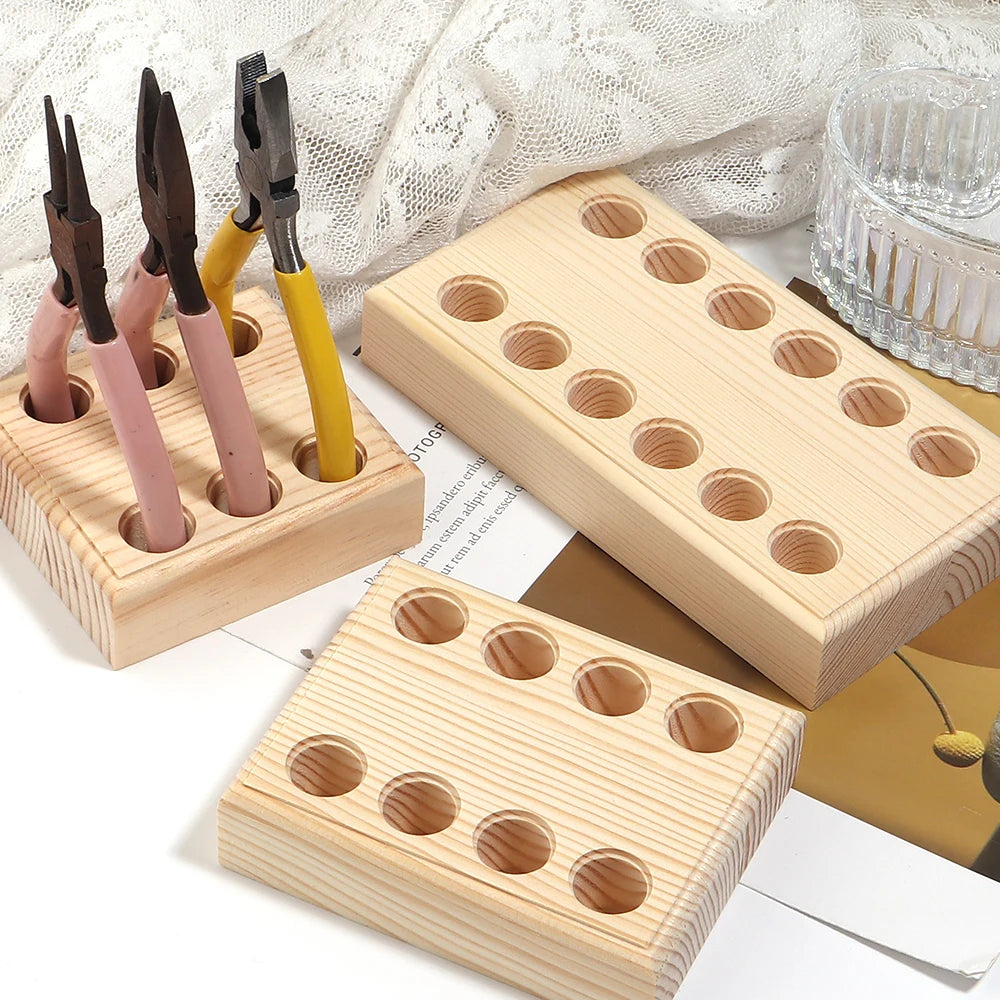 Wooden Pliers Storage Holder 6/8/12 Holes – Jewelry Tool Rack Jewelry Tool Organizer PLUSH