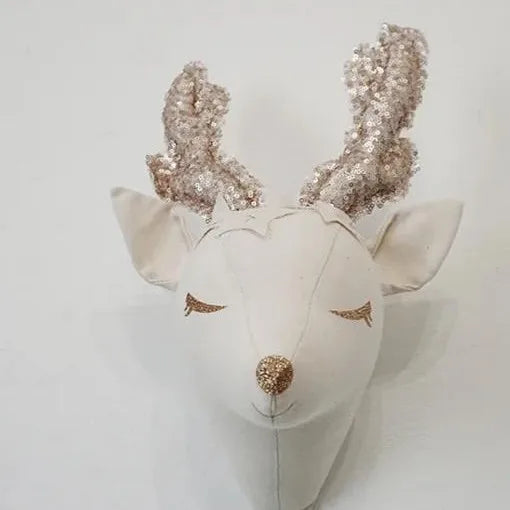 Nordic Animal Head Linen Wall Hanging – Kids Nursery Decor Nursery Wall Hanging PLUSH Light yellow Donkey