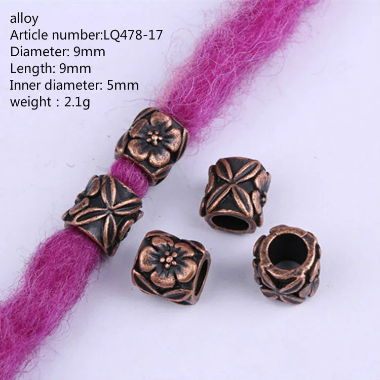 5pcs Viking Dreadlock Beads – Large Hole Braid Hair Accessories