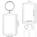 Clear Acrylic Photo Keychain Blank with Split Ring – DIY Gift Keychain Blank PLUSH 5.2x3.4cm 20PCS