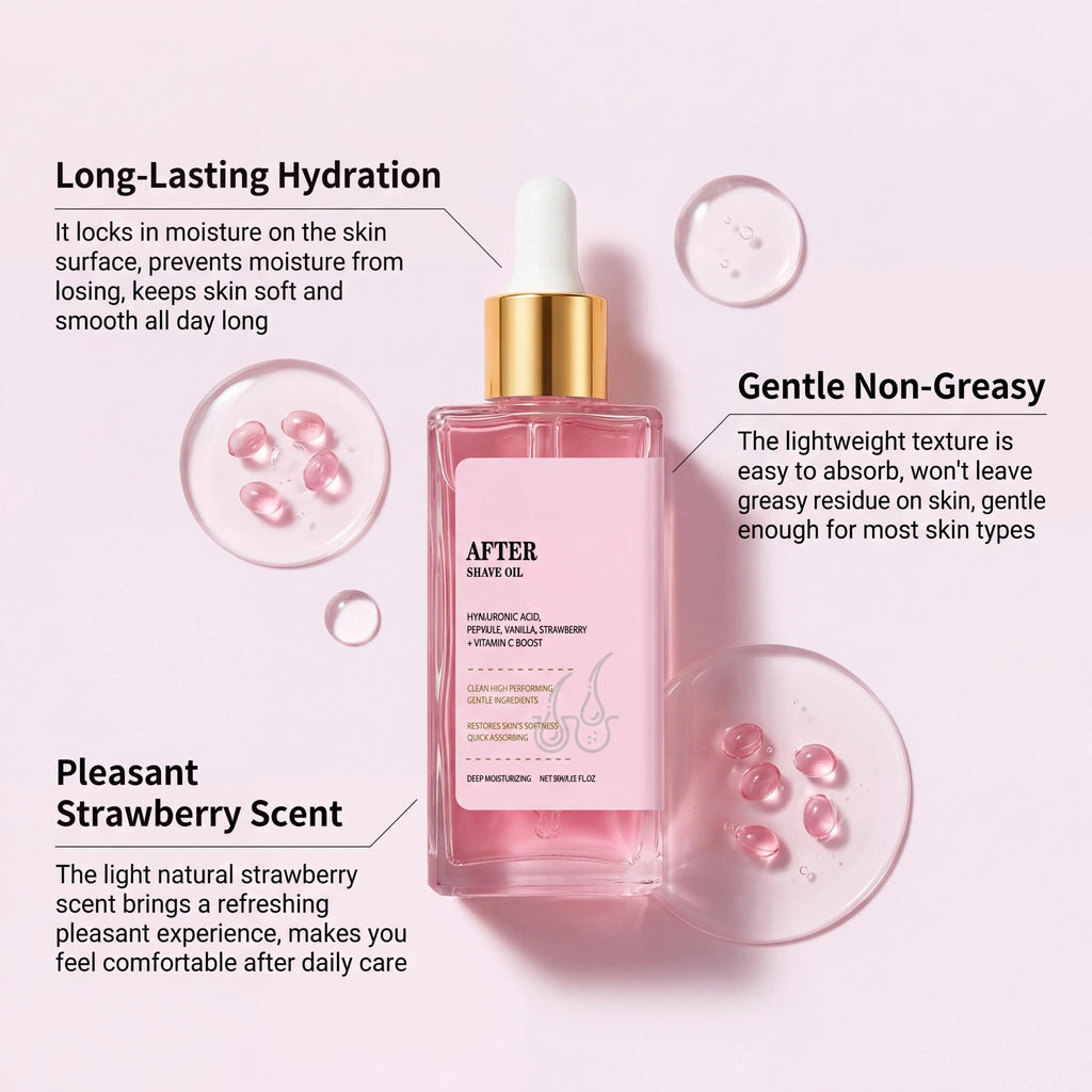 Strawberry Vanilla After Shave Oil for Women – Hydrating Serum After Shave Oil PLUSH