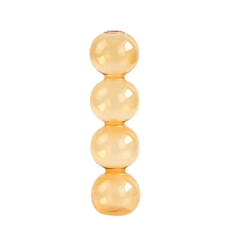 Nordic Glass Bubble Vase – Clear Bud Vase & Hydroponic Planter Glass Bud Vase PLUSH Champagne 4balls