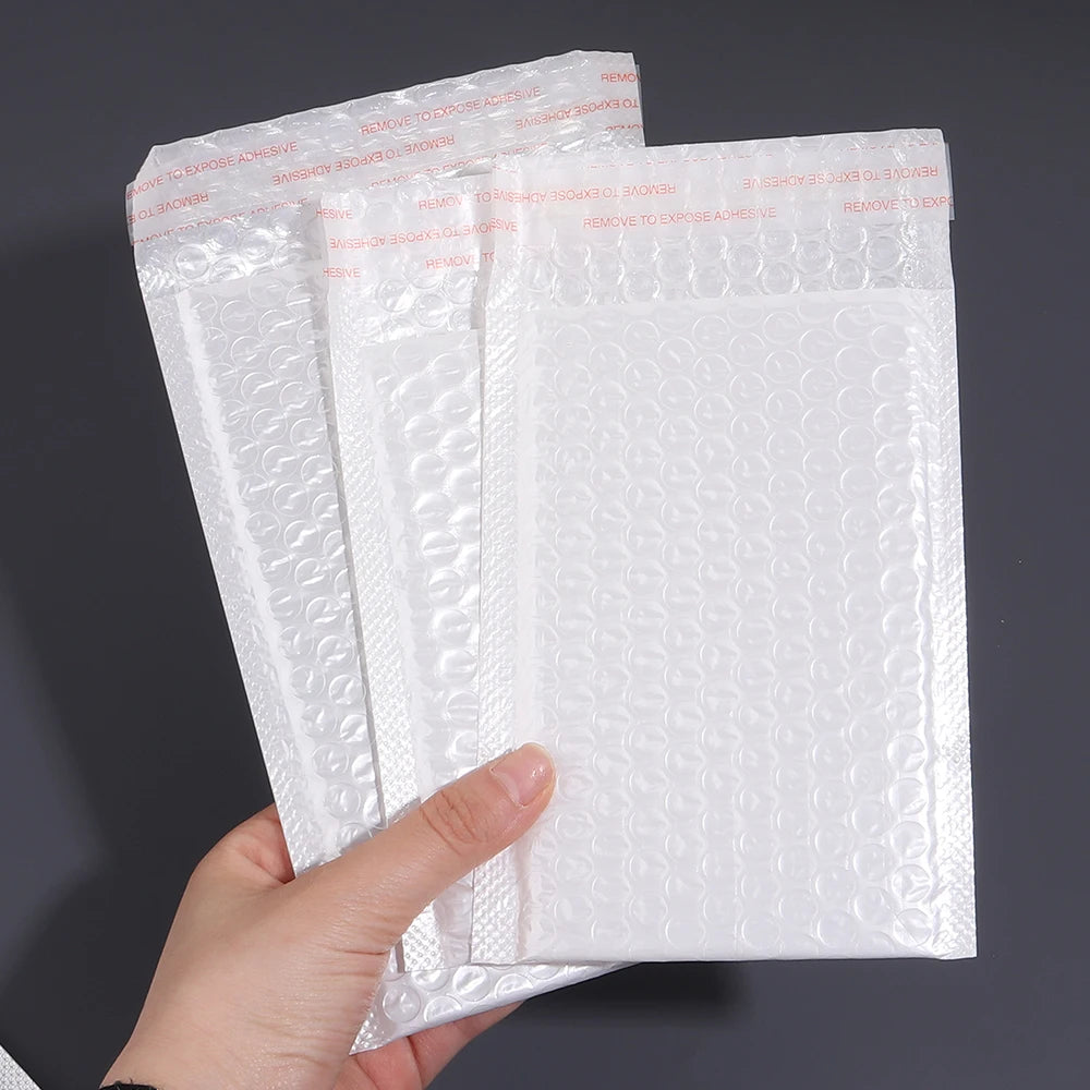 White Pearlescent Bubble Mailers | Padded Envelopes 5–20 Pack Bubble Mailer Envelopes PLUSH