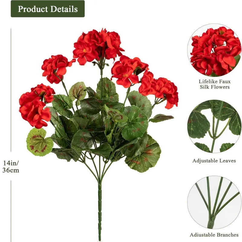 Violet Artificial Silk Flowers – Begonia Geranium Home Decor Artificial Silk Flowers PLUSH