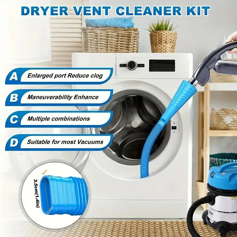 Dryer Vent Cleaning Kit – Vacuum Hose & Lint Remover Vent Cleaning Kit PLUSH
